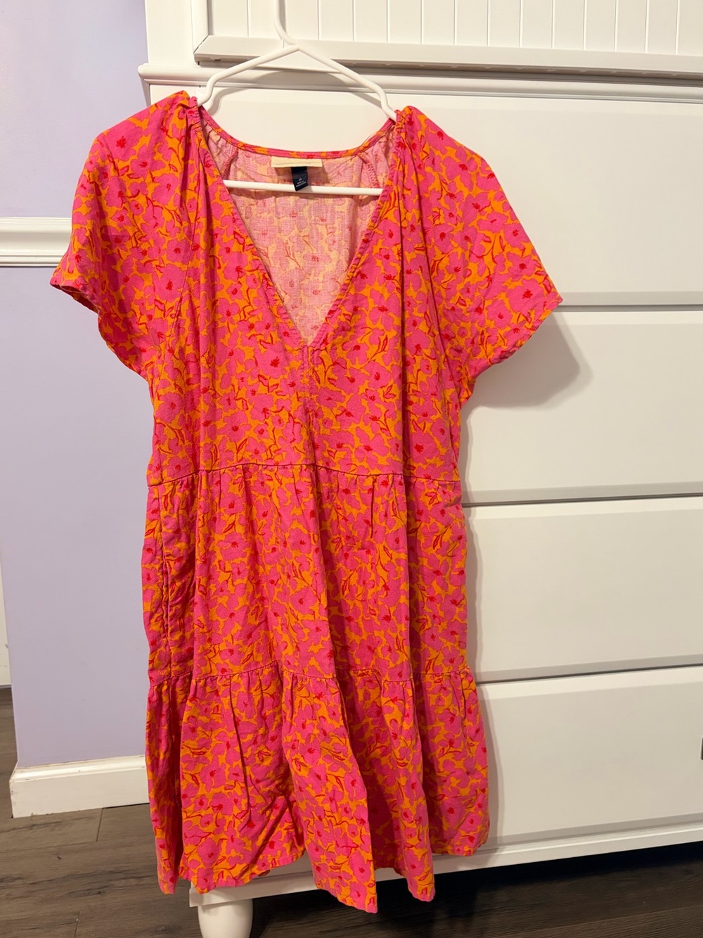 Universal Thread Pink and Orange Floral Midi Dress